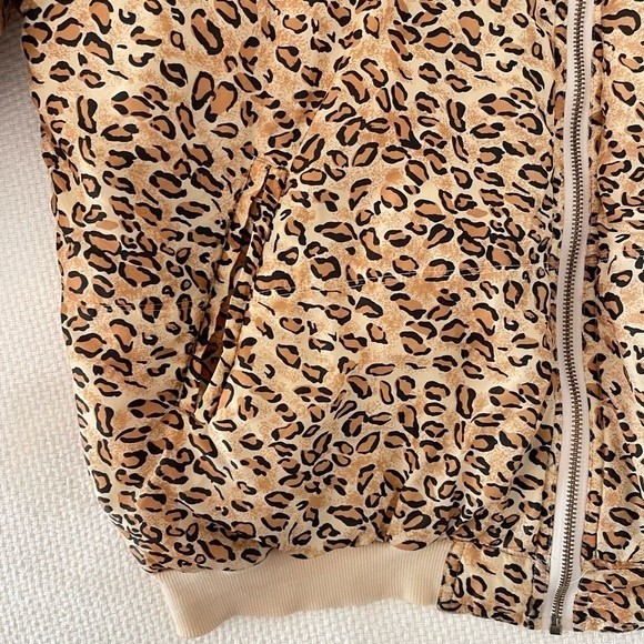 Fuda International 100% Silk Leopard Print Bomber Jacket Size Large - Picture 6 of 12